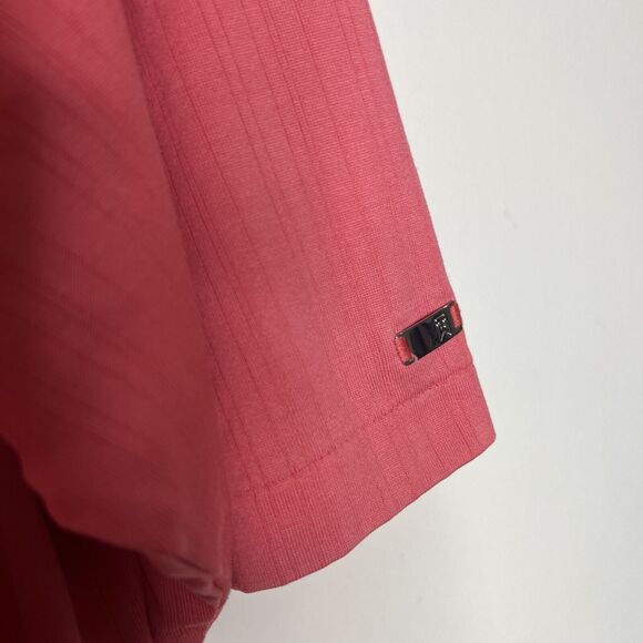 Nike Golf Tiger Woods Men’s Shirt Medium Pink Polo Snap Button Logo - Picture 5 of 9
